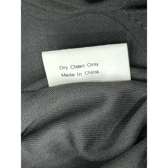 Scala Black Crystal Embellishments One-Shoulder Ruched Cocktail Dress Sz 8 FLAWS - Picture 13 of 16